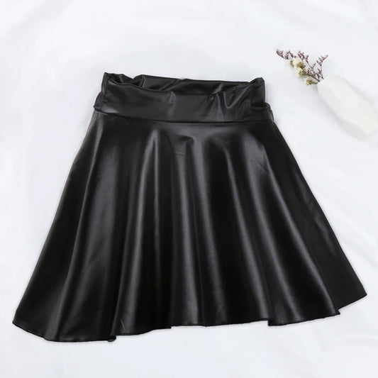 Faux Leather High Waist Mini Skirt
